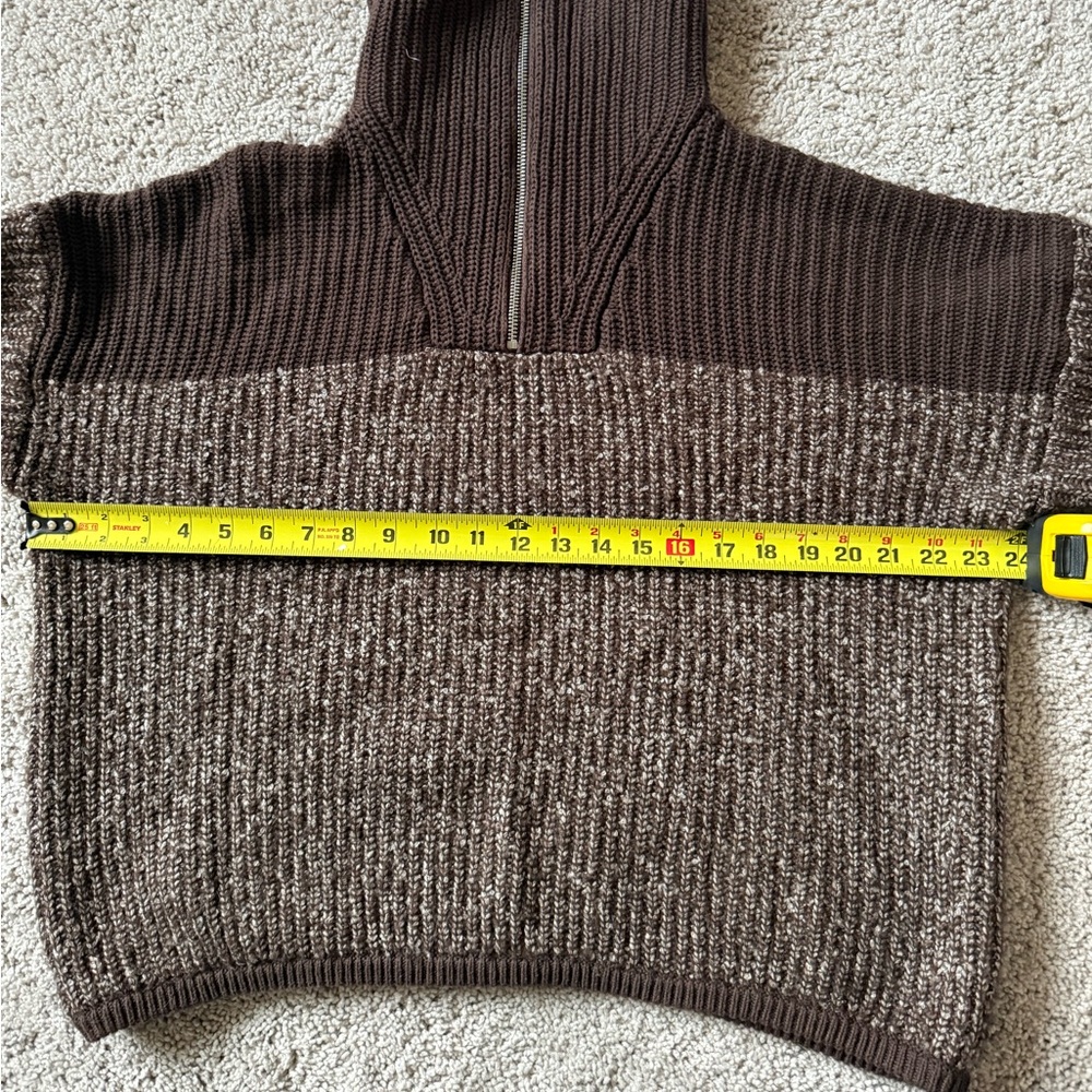 varley willard half zip knit coffee bean egret fleck Size XS Pullover Oversized - Picture 8 of 10